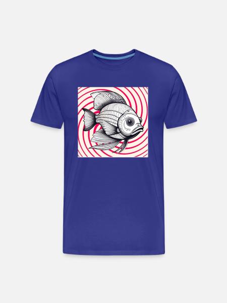 red striped fish - Men's Premium Organic T-Shirt - royal blue