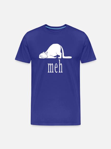 Meh Cat - Men's Premium Organic T-Shirt - royal blue