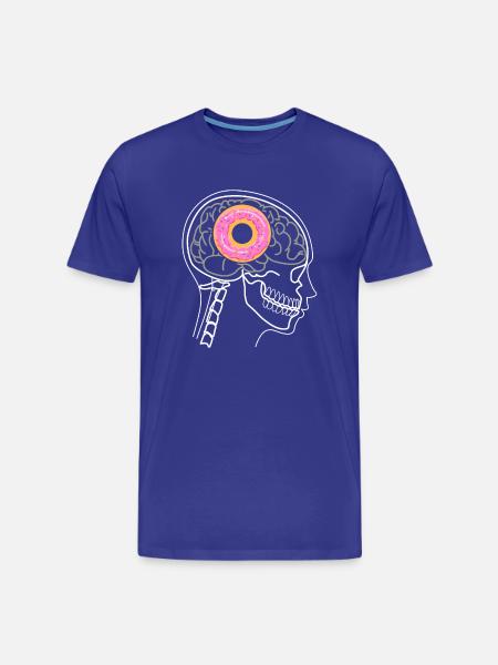 DONUT ON BRAIN X-RAY DESIGN - Men's Premium Organic T-Shirt - royal blue