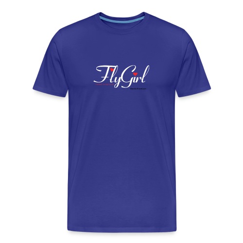 FlyGirlTextWhite W Black png - Men's Premium Organic T-Shirt
