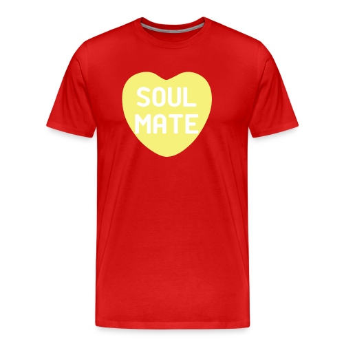 Soul Mate Yellow Candy Heart - Men's Premium Organic T-Shirt