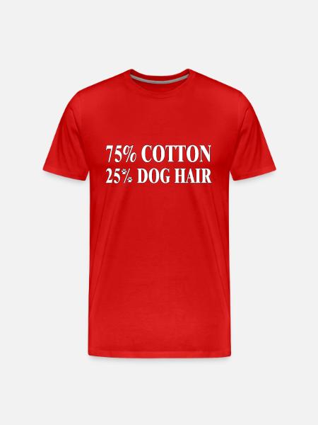 Dog Hair Cotton Blend Tee - Men's Premium Organic T-Shirt - red