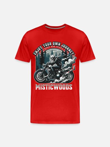 Mystic Woods Skeleton Rider - Men's Premium Organic T-Shirt - red