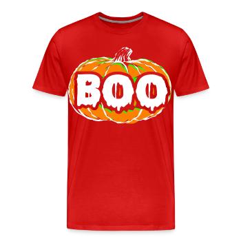 Halloween Funny Sketch Pumpkin  - Men's Premium Organic T-Shirt - red - Front - AI Model Male 185 light (185cm)