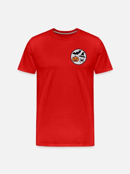 Halloween Circle: Pumpkin Bat Spider - Men's Premium Organic T-Shirt - red