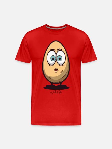 Surprised Egg - Men's Premium Organic T-Shirt - red