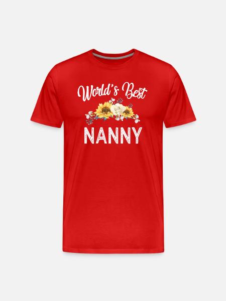 Worlds Best Nanny - Men's Premium Organic T-Shirt - red