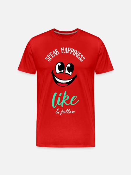 Speak Happiness - Men's Premium Organic T-Shirt - red