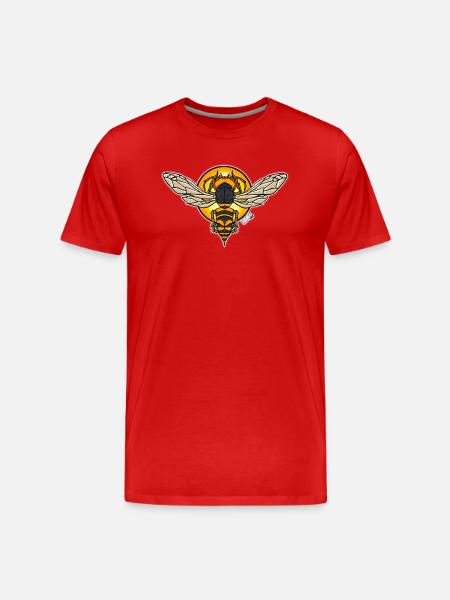 Sunlit Hornet Emblem - Men's Premium Organic T-Shirt - red
