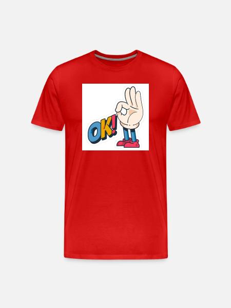 Hand Gesture OK with Bold Text - Men's Premium Organic T-Shirt - red