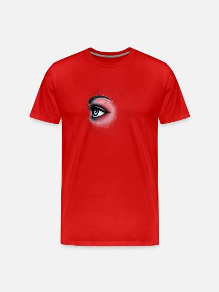 Iridescent Eye Halftone Burst - Men's Premium Organic T-Shirt - red