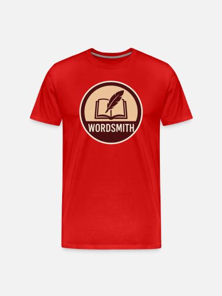 Wordsmith Quill Open Book - Men's Premium Organic T-Shirt - red