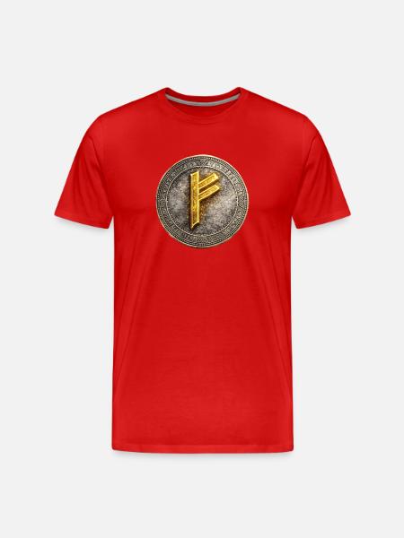 Rune Coin of Dawn - Men's Premium Organic T-Shirt - red