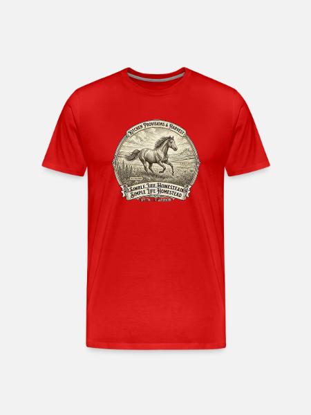 Rustic Horse Homestead Emblem - Men's Premium Organic T-Shirt - red