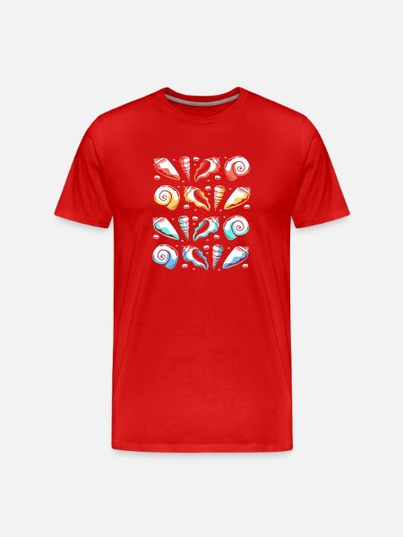 Seashell Clam Shells Collector - Men's Premium Organic T-Shirt - red