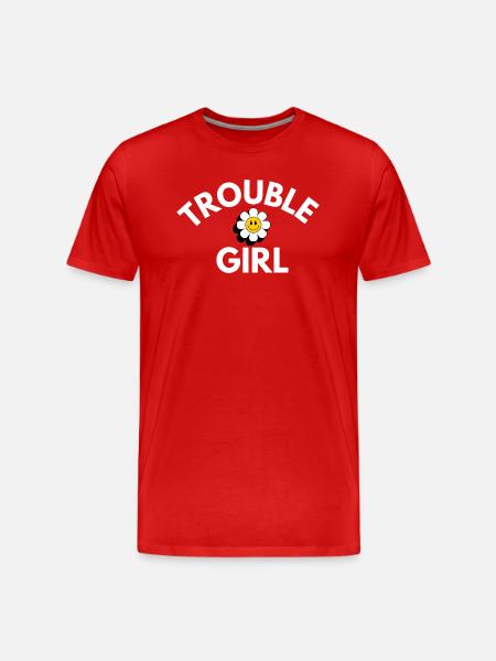 Trouble Girl Daisy Smile - Men's Premium Organic T-Shirt - red