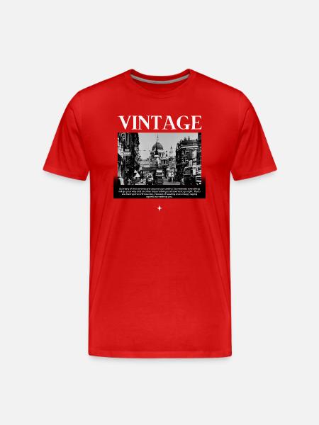 Timeless Mono Streetscape - Men's Premium Organic T-Shirt - red