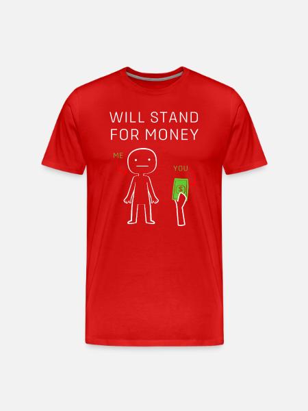 Funny Money Meme - Men's Premium Organic T-Shirt - red