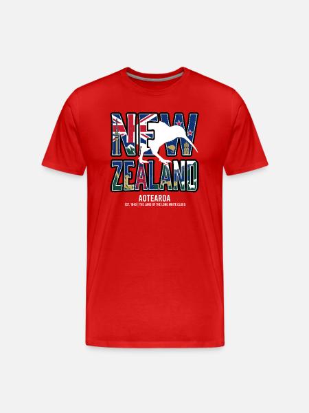 New_Zealand - Men's Premium Organic T-Shirt - red