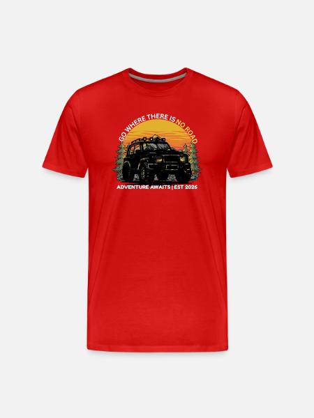 GO_WHERE_THERE_IS NO ROAD - Men's Premium Organic T-Shirt - red
