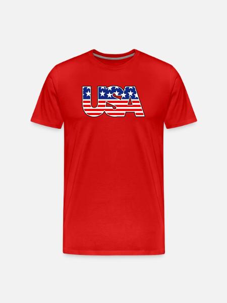 American Flag USA Logo - Men's Premium Organic T-Shirt - red