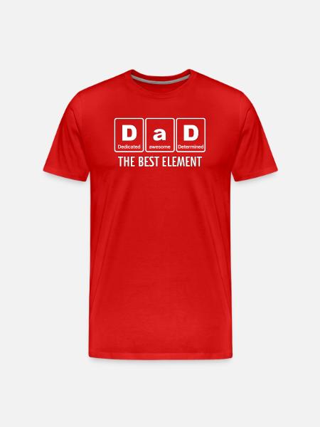 Dad The Best Element - Men's Premium Organic T-Shirt - red