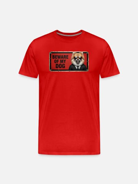 Beware of my dog - Men's Premium Organic T-Shirt - red