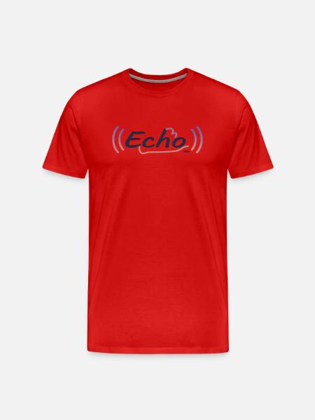 VARENO - Echo Gradient Waves - Men's Premium Organic T-Shirt - red