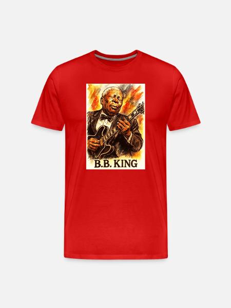 B.B. King Blues Guitar - Men's Premium Organic T-Shirt - red