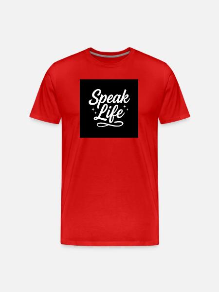 Speak Life – Inspirational Christian Quote - Men's Premium Organic T-Shirt - red