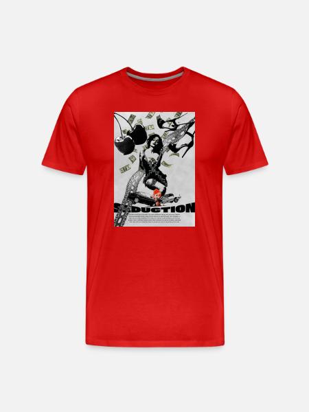 Pinup Noir Lace Seduction - Men's Premium Organic T-Shirt - red
