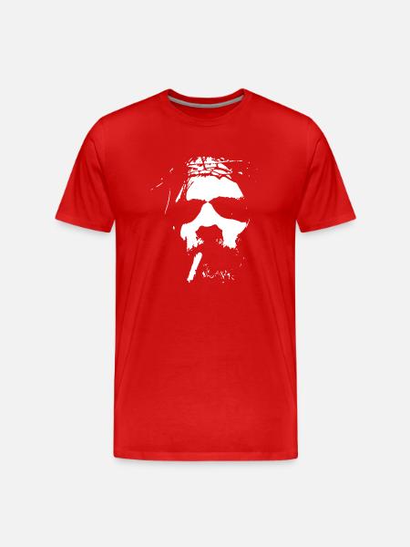 Smoking man with beard - Men's Premium Organic T-Shirt - red
