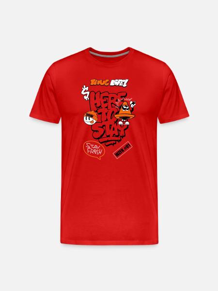 Graffiti Cone Stay Frosty Tee - Men's Premium Organic T-Shirt - red