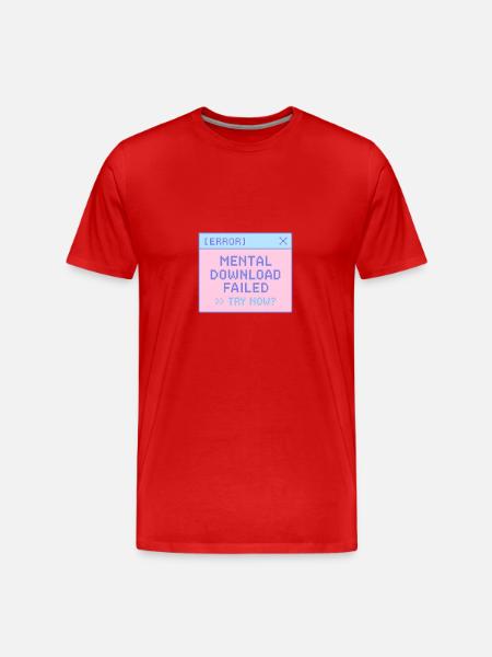 Pastel Glitch Error Window - Men's Premium Organic T-Shirt - red