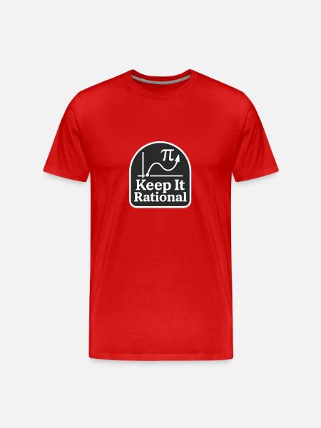 Keep It Rational Patch - Men's Premium Organic T-Shirt - red