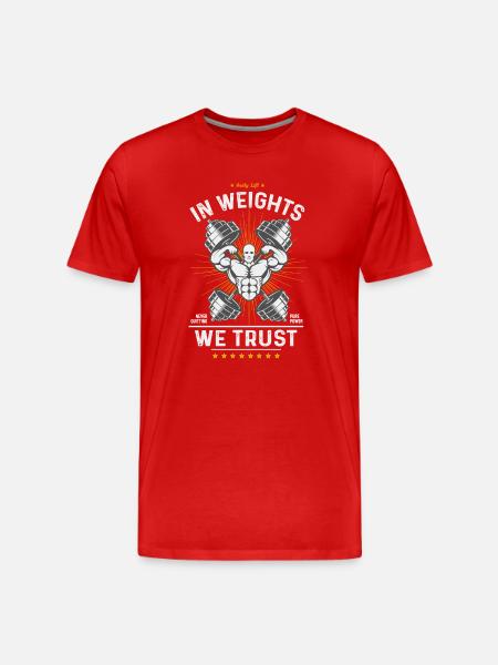 Weights We Trust Gym Emblem - Men's Premium Organic T-Shirt - red