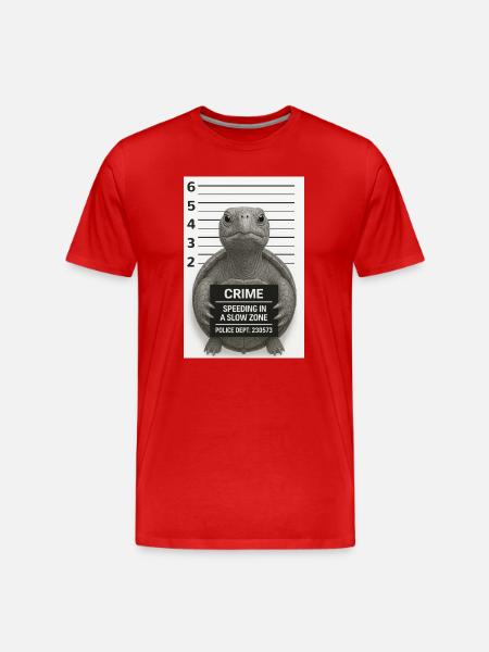 Crime Turtle Speeding Slow Zone - Men's Premium Organic T-Shirt - red