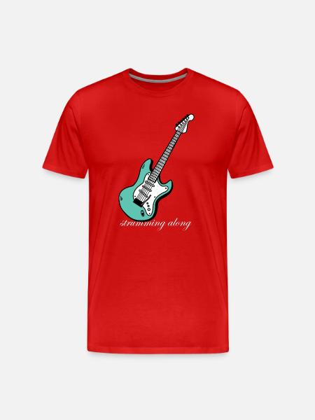 Strumming_Along - Men's Premium Organic T-Shirt - red