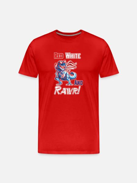 Red White And Rawr - Men's Premium Organic T-Shirt - red