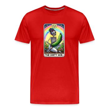 Wet my Plants - Men's Premium Organic T-Shirt - red - Front - AI Model Male 185 light (185cm)