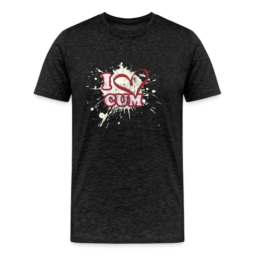 I Heart Cum (Splatter) - Men's Premium Organic T-Shirt