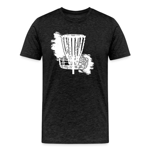 Disc Golf Basket White Print - Men's Premium Organic T-Shirt