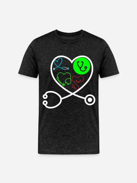 Stethoscope - Men's Premium Organic T-Shirt - charcoal grey