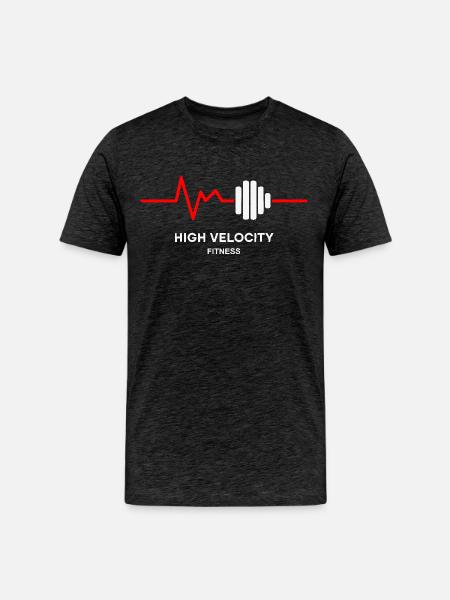 High Velocity Fitness T-Shirt - Men's Premium Organic T-Shirt - charcoal grey