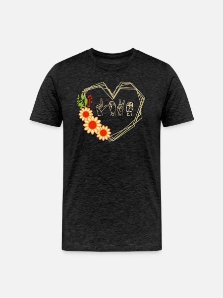 Finger Code Love - Men's Premium Organic T-Shirt - charcoal grey