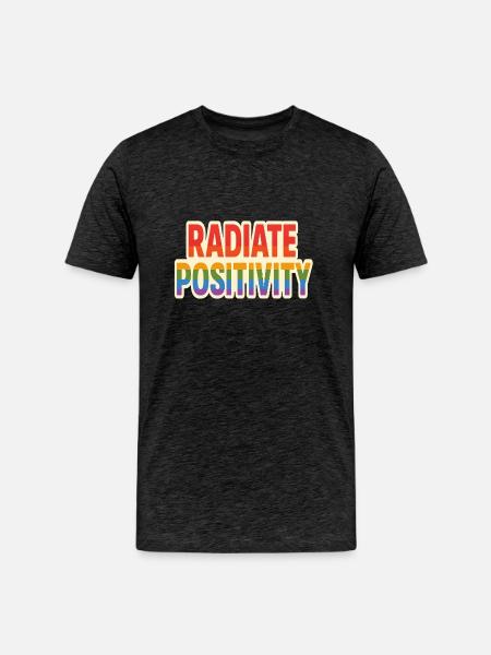 Radiate Positivity - Men's Premium Organic T-Shirt - charcoal grey