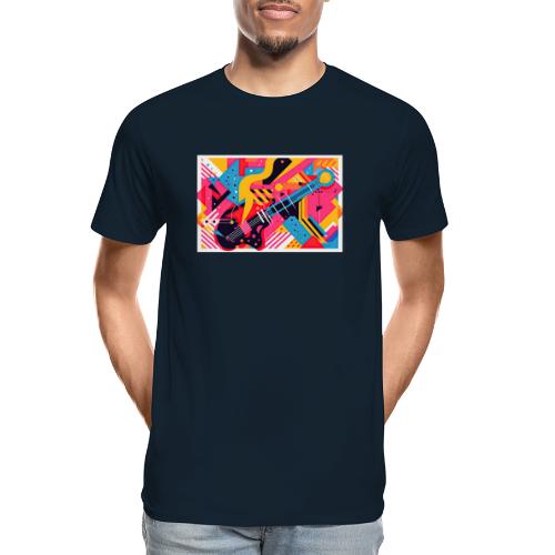 Memphis Design Rockabilly Abstract - Men's Premium Organic T-Shirt