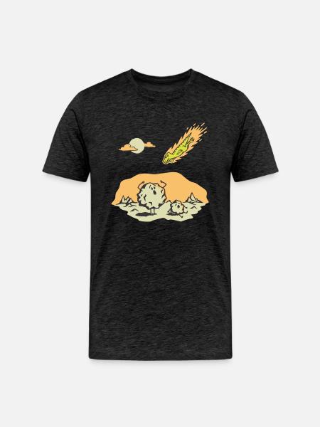 Dinosaur Meteor - Men's Premium Organic T-Shirt - charcoal grey