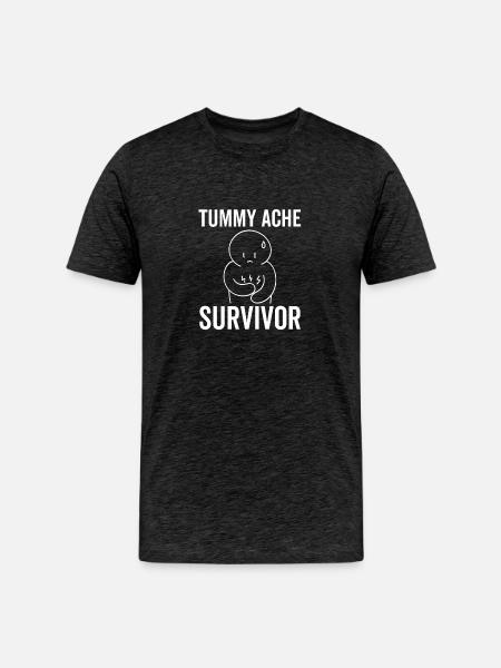 Tummy Ache Survivor - Men's Premium Organic T-Shirt - charcoal grey