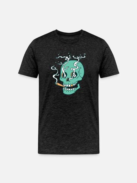 Smoked skull - Men's Premium Organic T-Shirt - charcoal grey